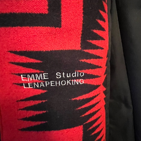 Rare Emme Studio Pendleton Red and Black Geometric Coat NWOT - Picture 15 of 16